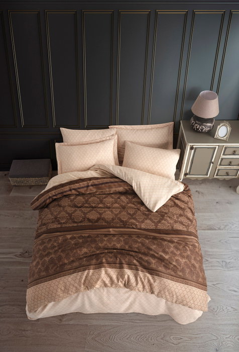L'essentiel linge de maison Juego de funda nórdica doble Creative - Brown en marrón y marrón oscuro L'essentiel linge de maison Juego de funda nórdica doble Creative - Brown en marrón y marrón oscuro